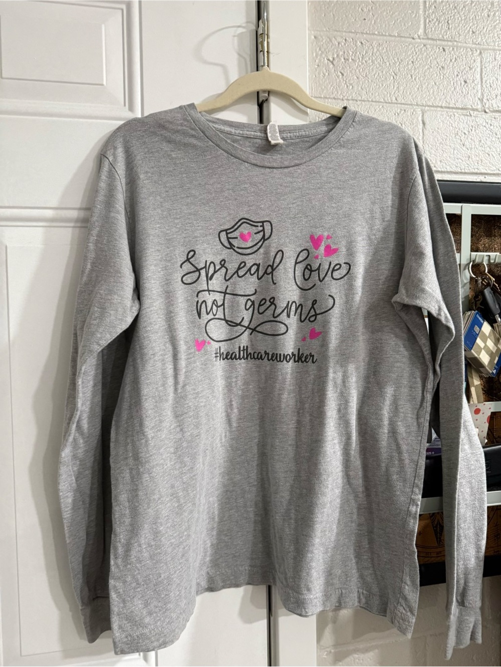 Banner Health - Spread Love Not Germs Heather Grey Long-Sleeve Tee